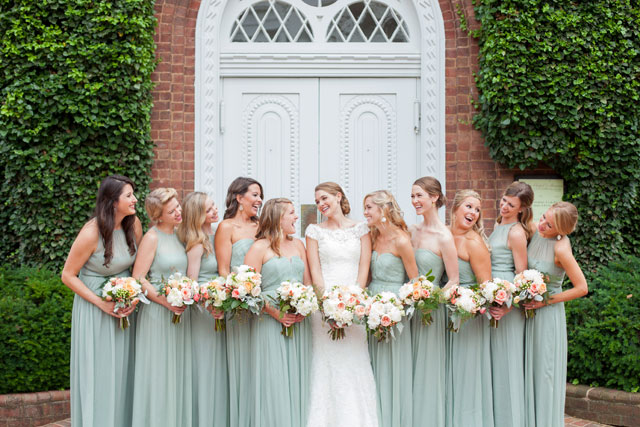 A beautiful mint and blush estate wedding in the heart of the Blue Ridge Mountains | Ryan & Rach Photography