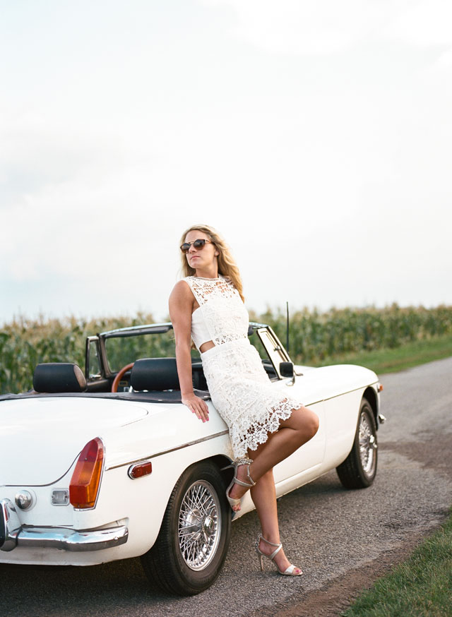 A chic and stylish 1973 MGB Roadster engagement session by Speer Images