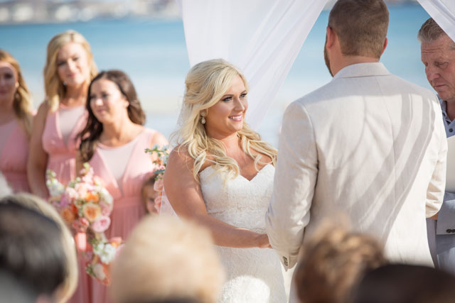 A classic pink and gold Rocky Point beach wedding in Mexico by Stacey Poterson Photography