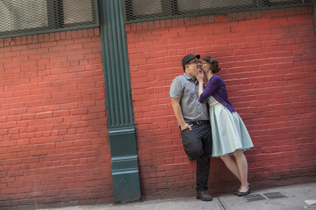 A graffiti-themed engagement session for artists at 5 Pointz // photos by Studio A Images: http://www.studioAimages.com || see more on https://blog.nearlynewlywed.com