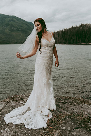 A lake wedding in British Columbia on an overcast day with tons of rustic DIY details by Tailored Fit Photography