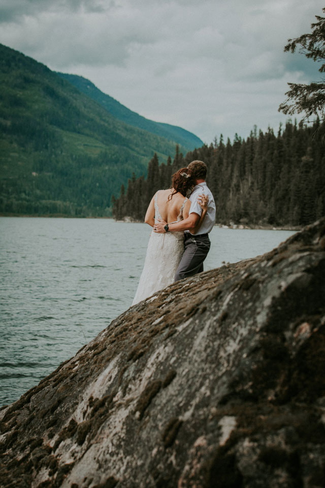 A lake wedding in British Columbia on an overcast day with tons of rustic DIY details by Tailored Fit Photography