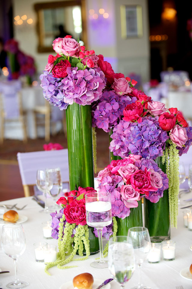An elegant pink and purple summer country club wedding | Therese Marie Wagner Photography: http://www.theresephoto.com