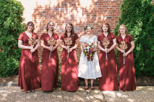 A handmade vintage wedding on a budget in Wake Forest including a handmade wedding dress passed down through the generations by Three Region Photography
