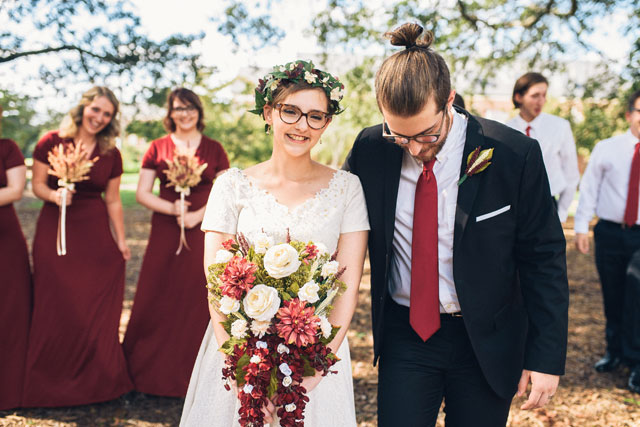 A handmade vintage wedding on a budget in Wake Forest including a handmade wedding dress passed down through the generations by Three Region Photography