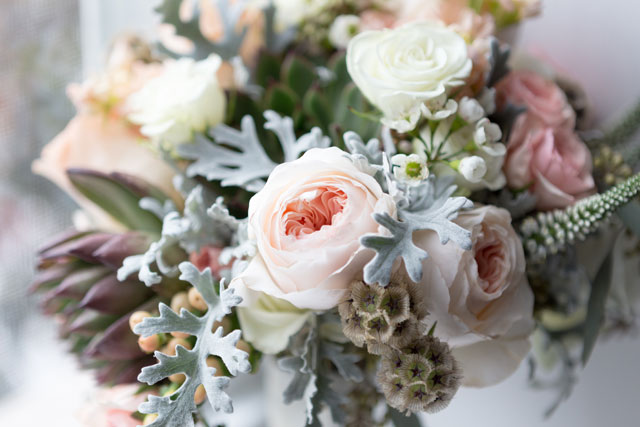 Winter gracefully transforms into spring in this whimsical pastel church wedding | True Grace Photography: http://truegracephotography.com
