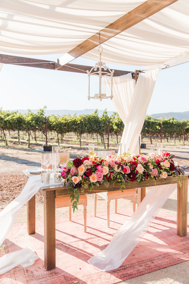 A gorgeous vineyard ombre wedding in Napa Valley just before the wildfires of 2017 reached the area by Tyler Chase Photography