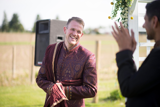 A chic same-sex Indian wedding at Over the Vines, a Wisconsin vineyard and wine barn // photos by Ueda Photography: http://www.uedaphotography.com || see more on https://blog.nearlynewlywed.com