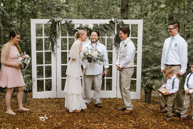 An earthy and hippie backyard wedding that included the couple's adored dachshund by Victoria Selman Photographer