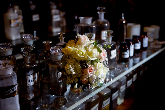 A creative winter wedding in Chicago amongst salvaged furniture and architectural remnants | Victoria Sprung Photography: http://www.sprungphoto.com