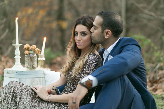 A cozy winter engagement shoot in New Jersey including a candlelit picnic | Whimsical Imagery by Amberlee: http://www.whimsicalimagery.com
