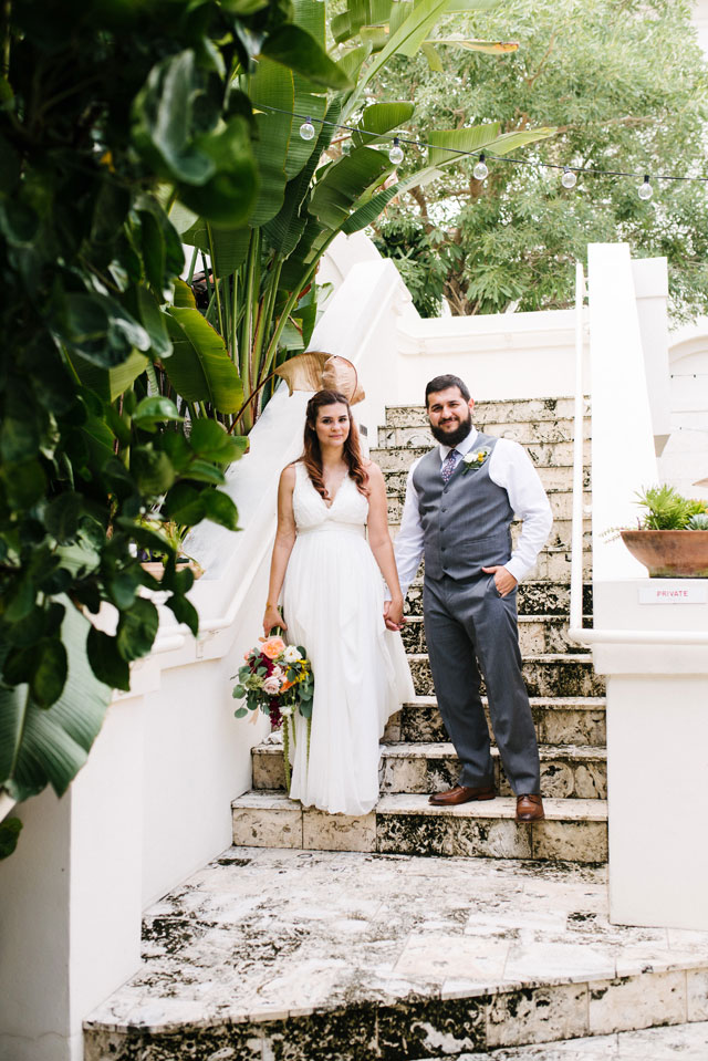 A creative and artistic wedding at Coral Gables Museum with pop culture references and bohemian style by White Palm Studios