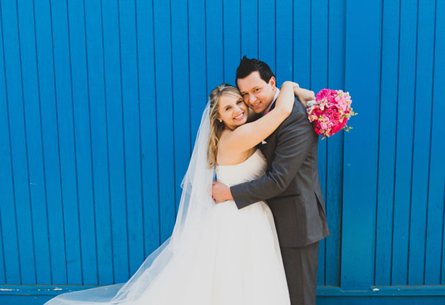 A fun pink and gray spring boardwalk wedding in Santa Cruz, CA // photo by Whittaker Portraits: http://whittakerportraits.com || see more on https://blog.nearlynewlywed.com